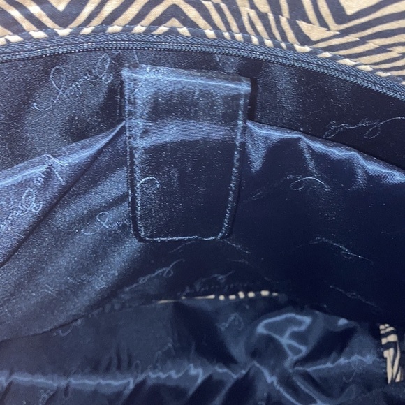 NWT Vera Bradley Zebra Trimmed Katarina Large Tote Laptop Bag Tan Black - Picture 8 of 8